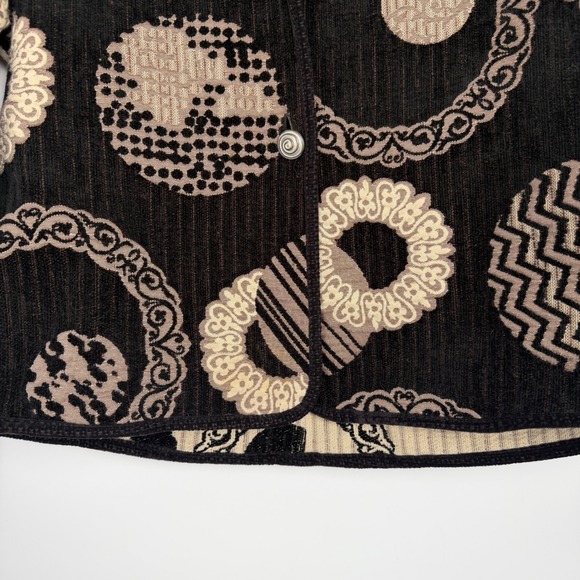 Vintage Womens Abstract Mixed Media Fine European Reversible Tapestry Jacket Med - Picture 9 of 11